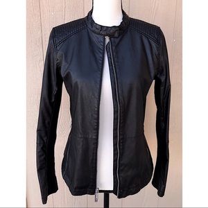 CALVIN KLEIN💋 Moto Babe Snap-Collar Jacket, Black ~Size M